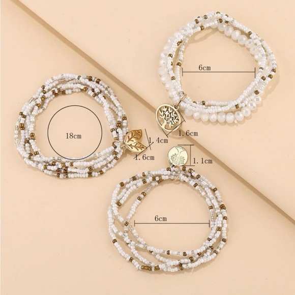 NWT Boho Beaded Bracelet set of 3 - Picture 5 of 6